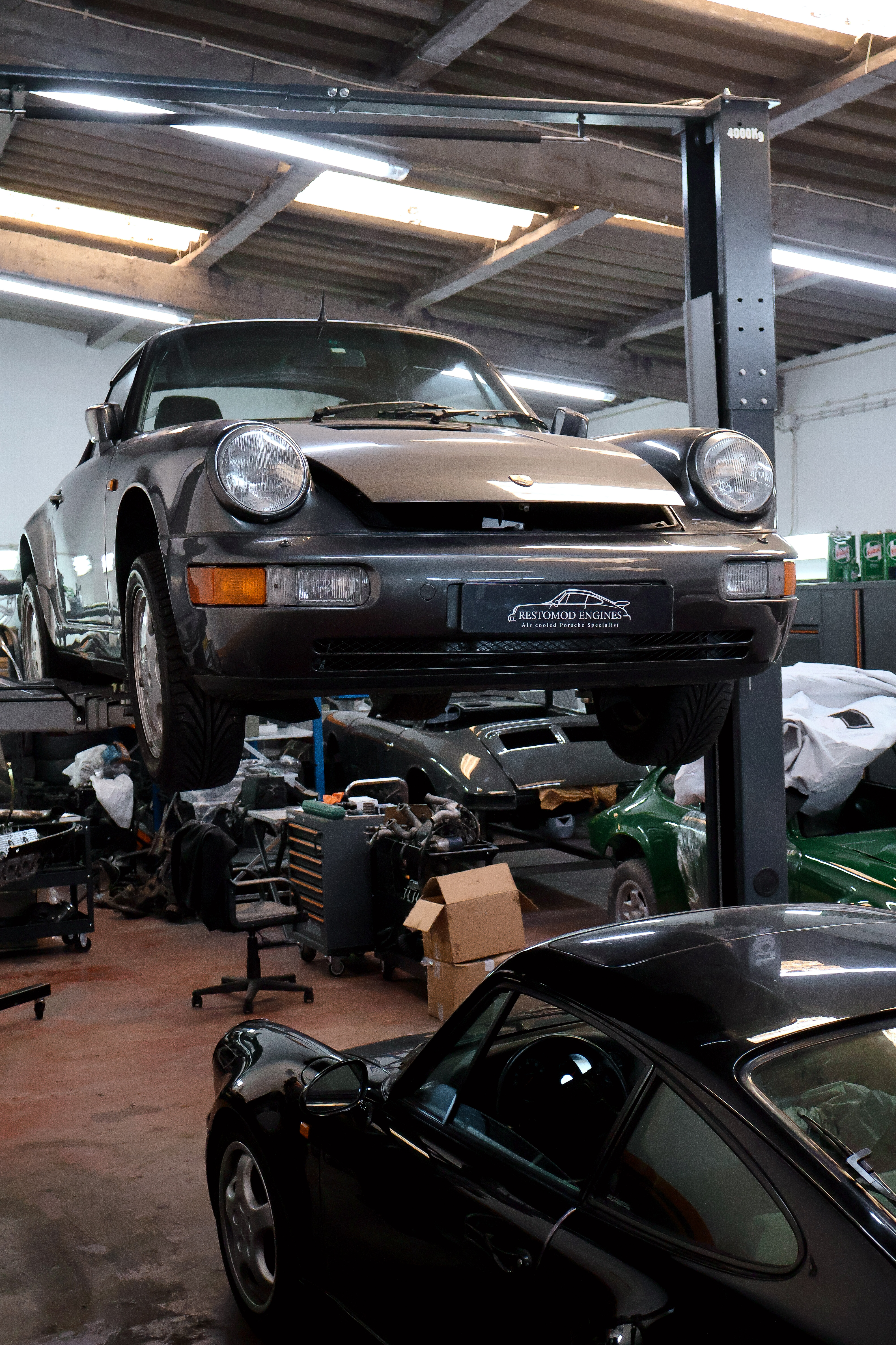 Porsche on service lift
